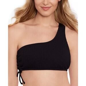 NEW Salt + Cove One Shoulder Side Cinch Bikini Top Size XS Ribbed Textured Swim